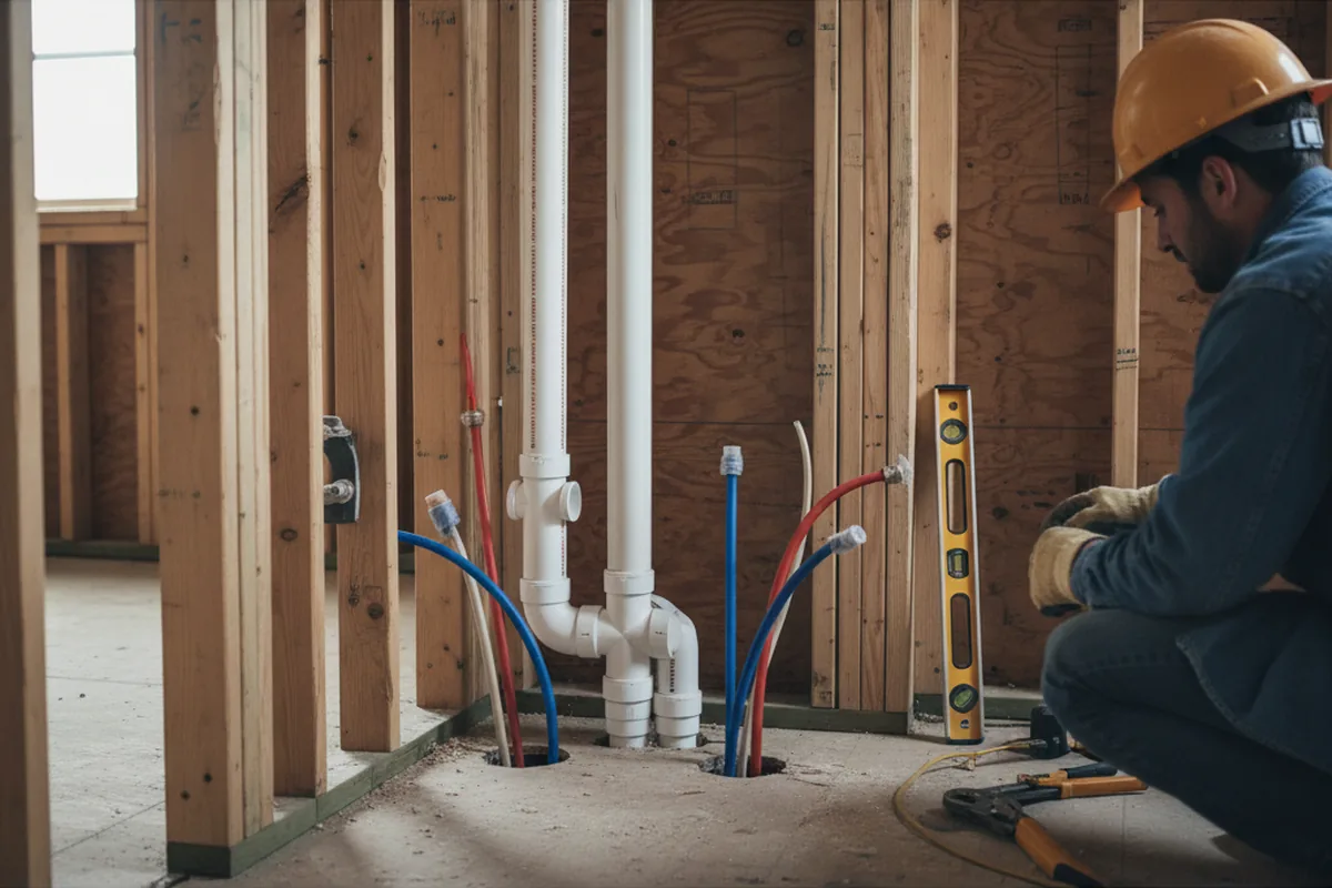 Drain and supply rough-in during Drain Cleaning in Yalaha